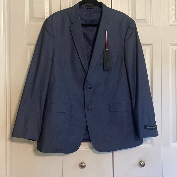 ☘️NWT! TOMMY HILFIGER ETHAN BLUE BLAZER - SIZE 44 REGULAR - Picture 1 of 6